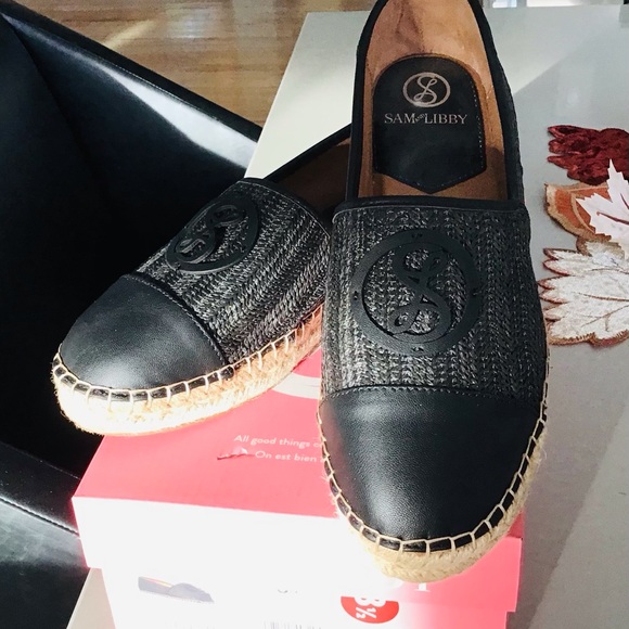 Sam & Libby Black and Gray Espadrilles 8.5 - Picture 1 of 6